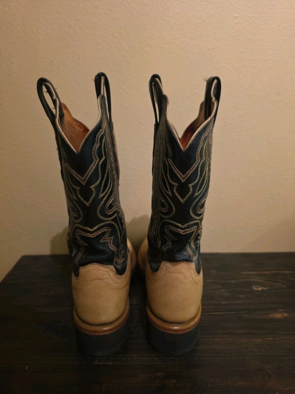 Lucchese 2000 Full Quill Ostrich Women's Sz 8B Boots Tan/Black T1505HD - Picture 4 of 5
